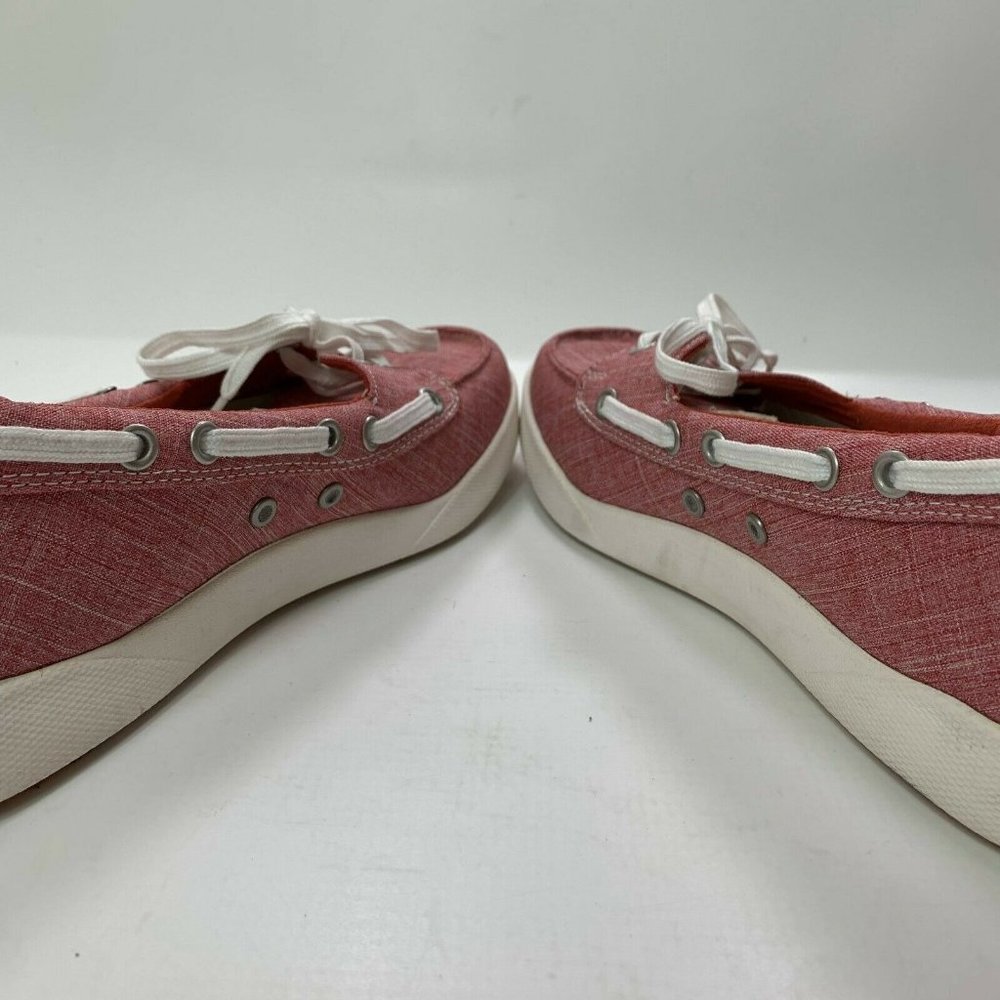 LL Bean Canvas Deck Boat Shoe Loafers Item ID 287089 Red Womens Size 9 - Picture 3 of 8